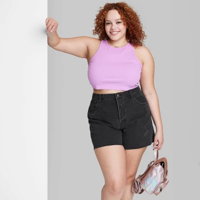 Women's High-Rise Cutoff Midi Jean Shorts - Wild Fable™ 6 Women's High-Rise Cutoff Midi Jean Shorts - Wild Fable™ - Image 4