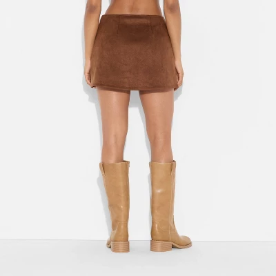 Women's High-Rise Suede A-Line Skort - Wild Fable™ 4 Women's High-Rise Suede A-Line Skort - Wild Fable™ - Image 2