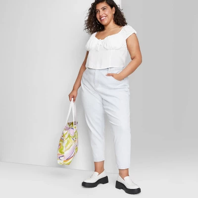 Women's Super-High Rise Curvy Tapered Jeans - Wild Fable™ Ultra Light Wash 6 Women's Super-High Rise Curvy Tapered Jeans - Wild Fable™ Ultra Light Wash - Image 4